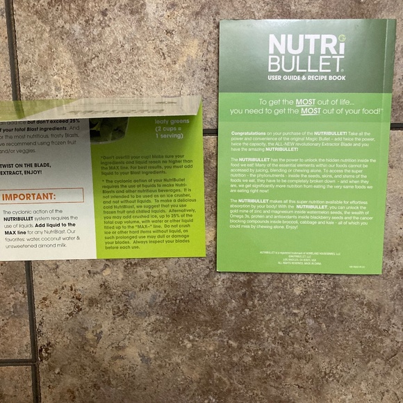 Nutri Bullet Book/ User Guide/ Recipe - Picture 2 of 3